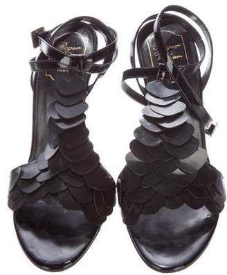 Roger Vivier Leather Wedge Sandals