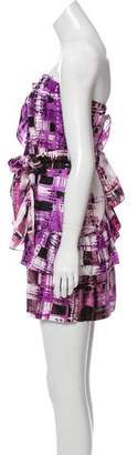 Ali Ro Printed Strapless Dress w/ Tags
