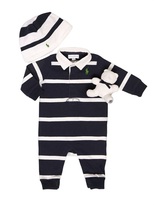 Thumbnail for your product : Ralph Lauren Striped Cotton Jersey Romper Set