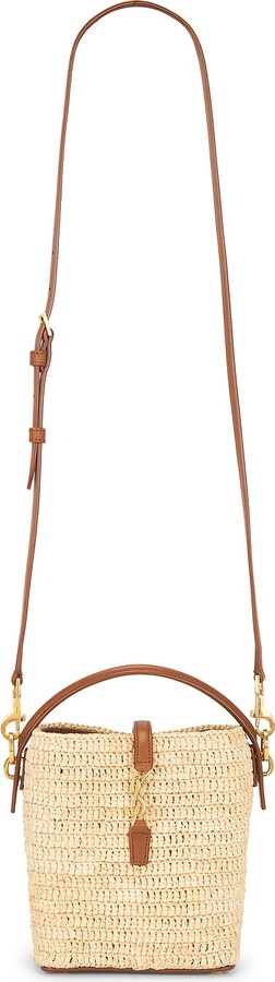 Saint Laurent Mini Le 37 Bucket Bag in Neutral