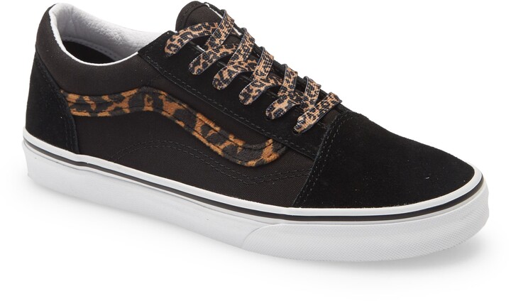 black vans leopard stripe
