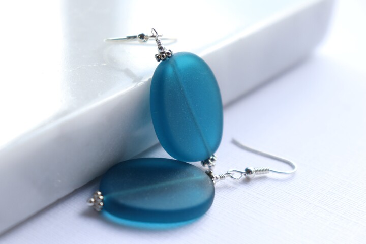 Etsy Teal Sea Glass Earrings Seaglass Jewelry Beach Maui