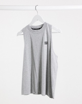 DKNY sport drop arm vest with logo in grey