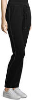 Thumbnail for your product : Neiman Marcus Cashmere Chain-Trim Track Pants