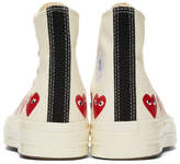 Thumbnail for your product : Comme des Garcons Play Play Off-White Converse Edition Multiple Hearts Chuck 70 High Sneakers