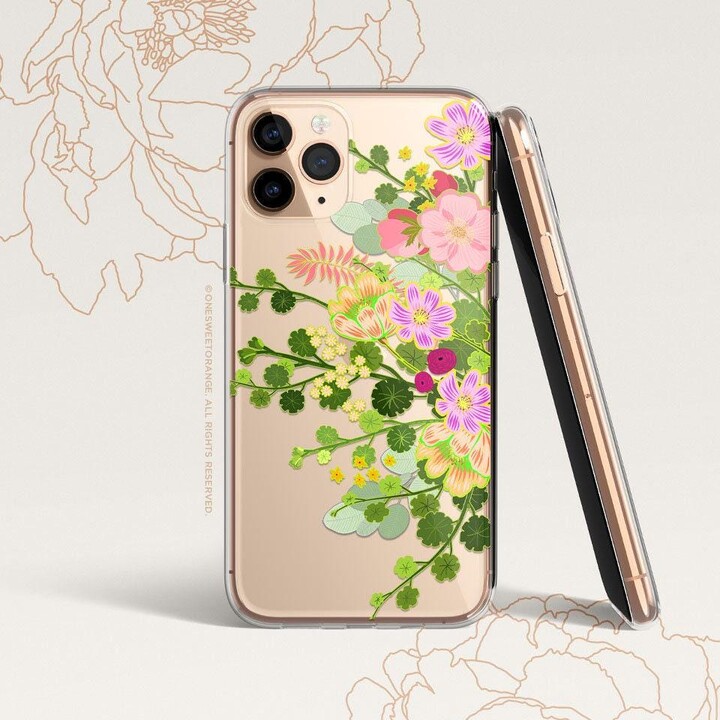 Iphone 16 Case 15 14 13 12 Floral 11 Pro Clear Rubber U383
