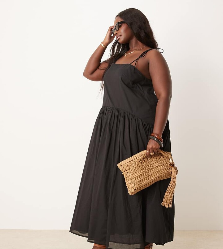 ASOS Curve ASOS DESIGN one shoulder pleated maxi dress in