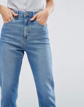 ASOS Design Farleigh High Waist Slim Mom Jeans In Pretty Mid Wash