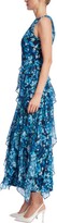 Cascading Ruffles Dress With Floral 