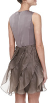 Thumbnail for your product : Halston Organza Ruffled Skirt Dress