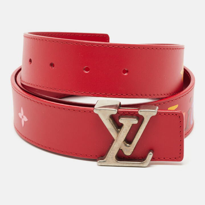 Louis Vuitton Pink Epi Leather Initiales Buckle Belt 85 CM Louis Vuitton