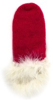 Thumbnail for your product : Kate Spade Santa Mittens With Marabou Pom