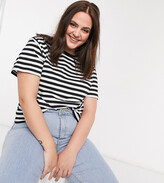 Thumbnail for your product : ASOS Curve DESIGN Curve ultimate t-shirt in black and white stripe