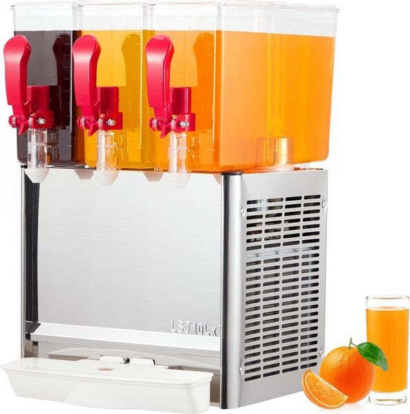 SunnyFurn Triple-Tank10LColdDrinkMachine,Multi-FlavorforCanteensandConvenienceStores