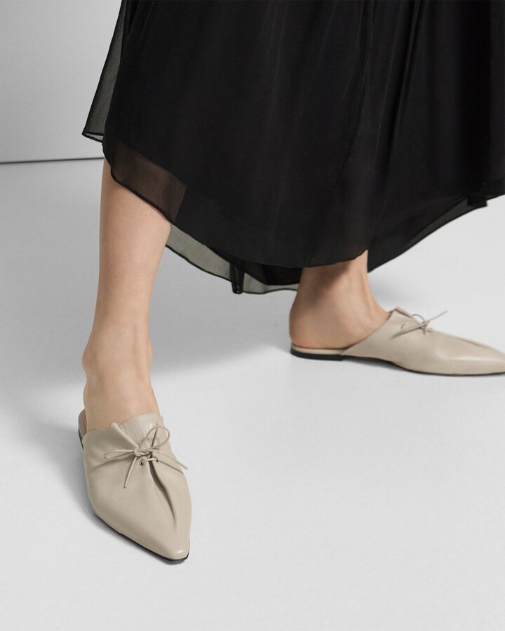 Theory Pleated Mule in Leather - ShopStyle