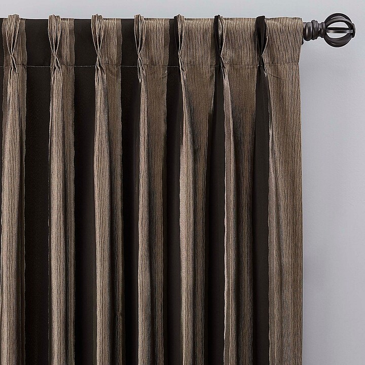 Zorlu USA Inc. Luxe Wide Stripe 63" Pinch Pleat Window Curtain Panel In  Onyx (Single) - ShopStyle