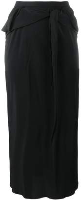 Rick Owens tied front straight skirt