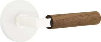 Emtek Select Privacy Leverset w/ Disk Rosette & L-Square Stem, Dark Walnut Handle