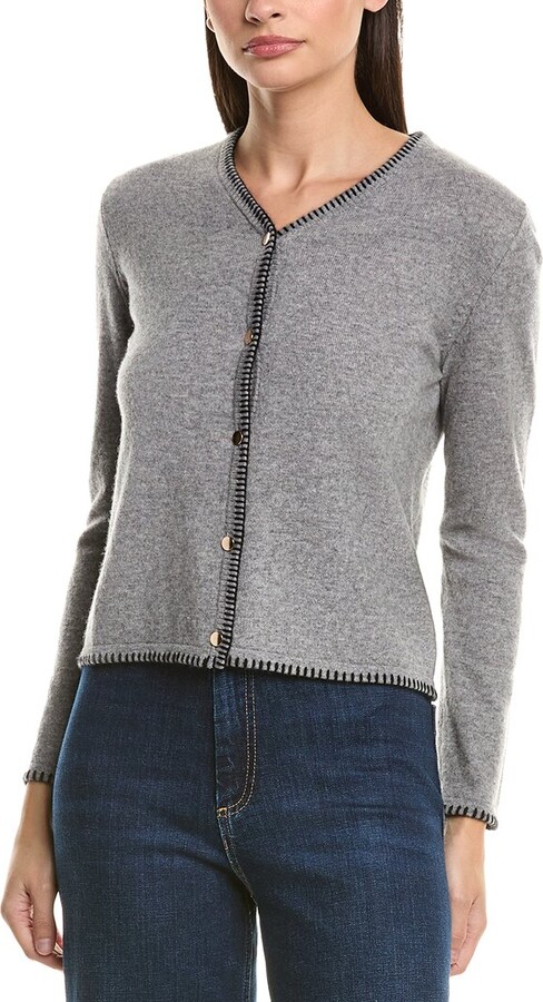 Bruno Magli Blanket Stitch Wool & Cashmere-Blend Cardigan