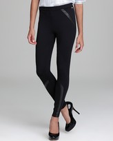 Thumbnail for your product : Calvin Klein Leggings with Faux Leather Insets