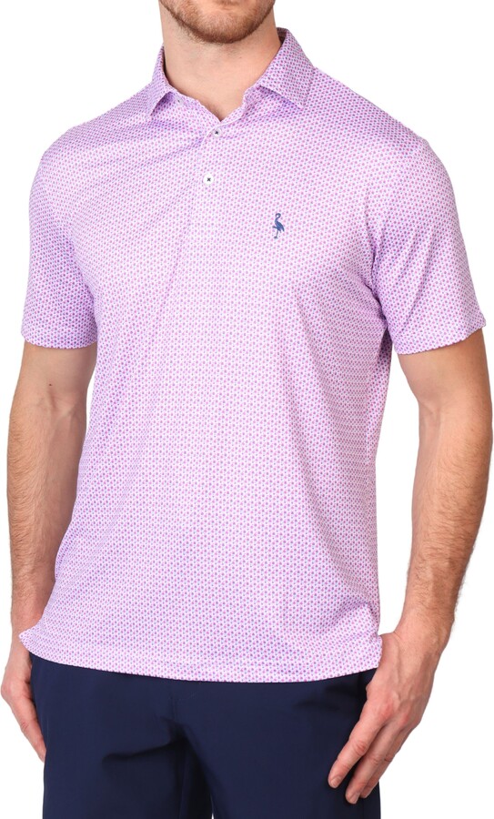 Tailorbyrd Micro Floral Print Performance Polo