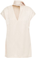 Thumbnail for your product : Just Cavalli Draped Snake-jacquard Top