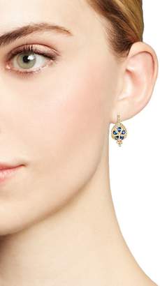 Temple St. Clair 18K Gold Sea Biscuit Earrings with Blue Sapphire and Diamonds