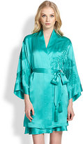 Thumbnail for your product : Josie Natori Embroidered Satin Kimono Robe