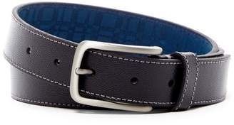 Boconi Contrast Stitched Textured Leather Belt