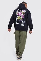 Thumbnail for your product : boohoo Plus Ofcl Floral Back Print Hoodie