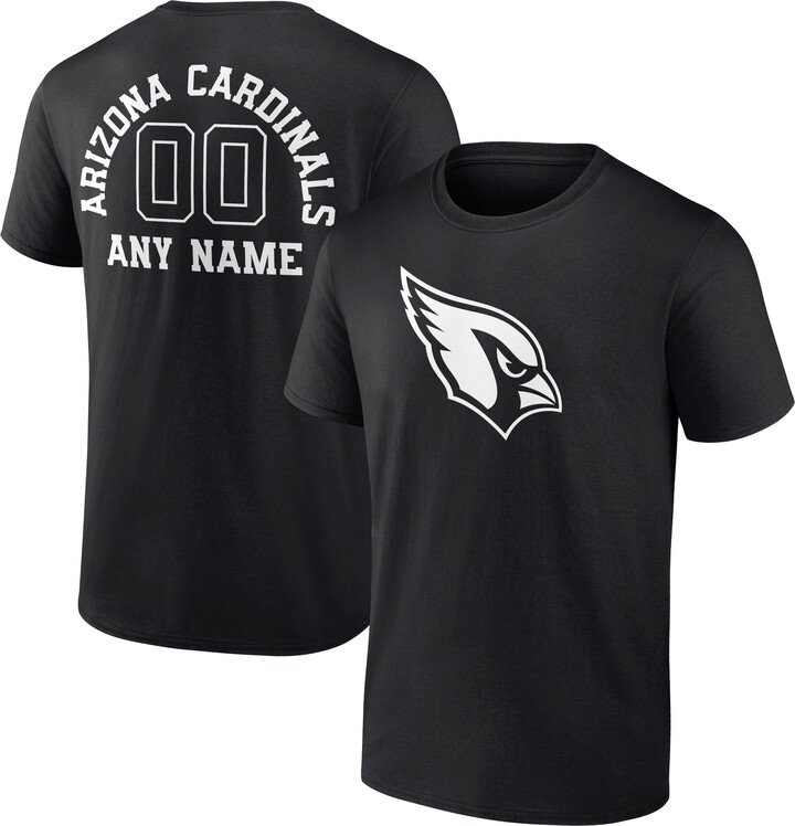 Fanatics MTO Label Men's Black Arizona Cardinals Personalized Name & Number Monochrome T-Shirt