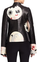 Thumbnail for your product : Alexander McQueen Circle-Print Leather Jacket