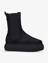 Thumbnail for your product : ATTICO Selene Beatle platform suede ankle boots