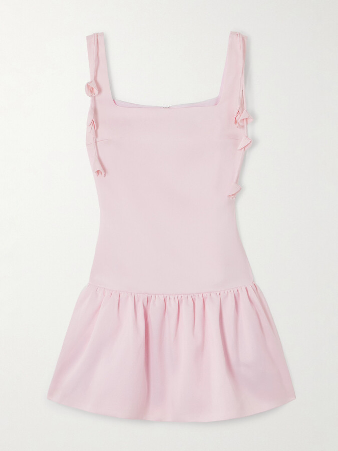 Self-Portrait Embellished Taffeta Mini Dress - Pink
