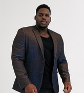 Thumbnail for your product : ASOS DESIGN Plus super skinny blazer in glitter black velvet