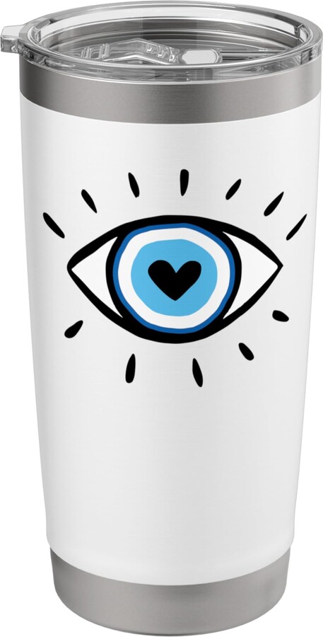 Evil Eye Hamsa Vibes by Lovely Hudoshians Evil Eye Spiritual Aesthetic Esoteric Mystical Themed Stainless Steel Insulated Tumbler