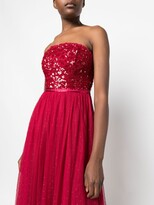 Thumbnail for your product : Needle & Thread Sequin-Bodice Strapless Gown