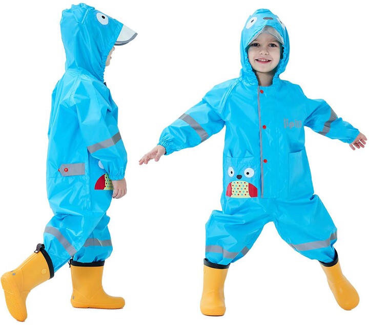 Baogaier Waterproof Rainsuit Baby Boys Puddle Suit Hooded All in One