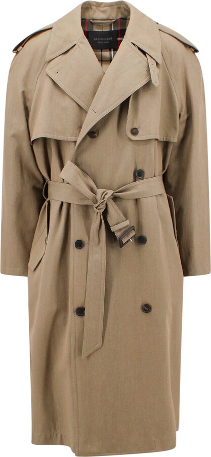 Buy Balenciaga women beige reversible trench coat for $3,775