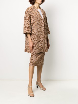 Semi-Couture Oversized Leopard Print Coat