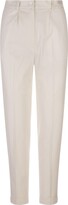 Tapered Trousers In Ivory Lyocell 