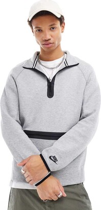tech fleece half zip hoodie
