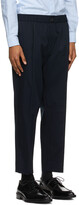 Thumbnail for your product : Ami Alexandre Mattiussi Navy Cropped Elasticized Waist Trousers