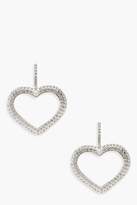 Thumbnail for your product : boohoo Diamante Statement Heart Earrings