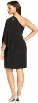 Thumbnail for your product : R & M Richards R&M Richards Plus Size One-Shoulder Beaded Dress