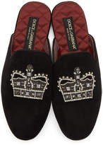 Thumbnail for your product : Dolce & Gabbana Black Suede Crown King Loafers