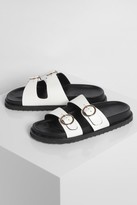 Thumbnail for your product : boohoo Buckle Detail Footbed Sliders