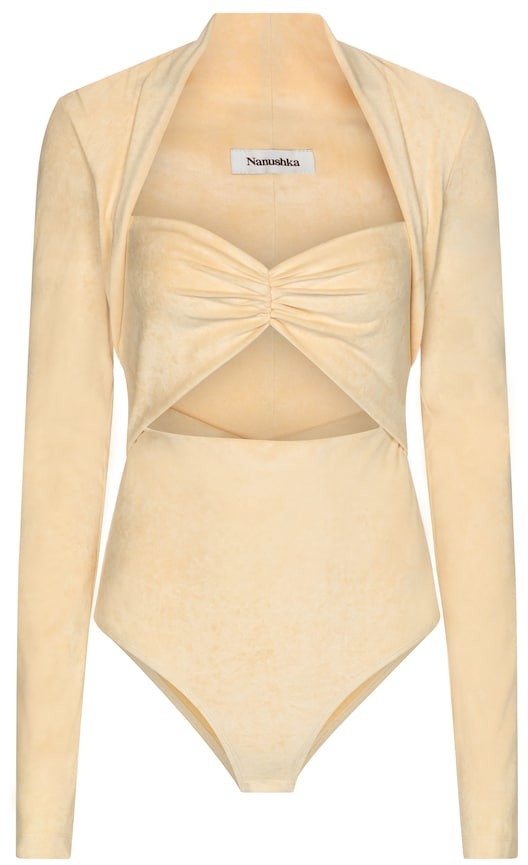 Heidi stretch-velvet bodysuit
