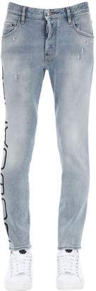 DSQUARED2 16cm Printed Skater Cotton Denim Jeans