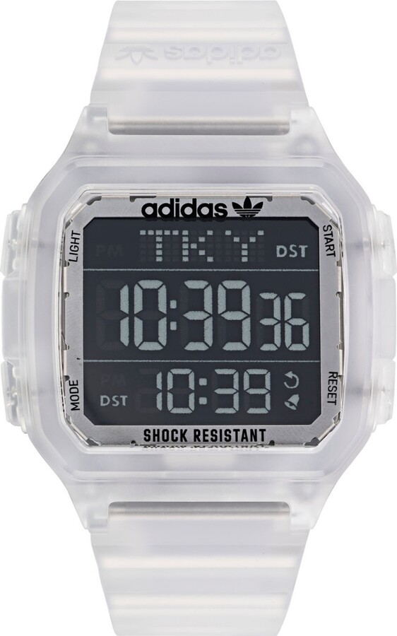 adidas Unisex Gmt Digital One Gmt Clear Resin Strap Watch 47mm
